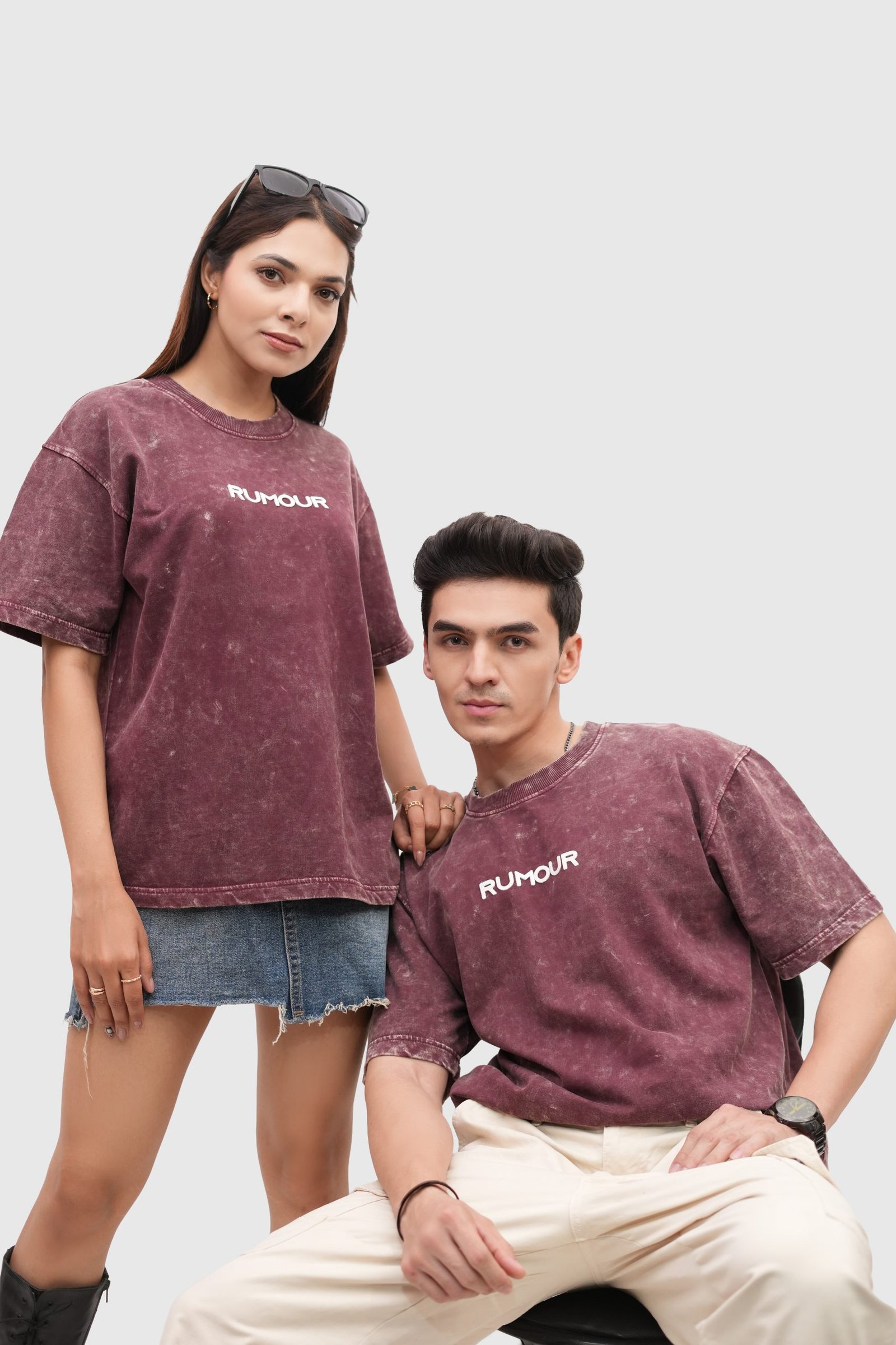 Washed Burgandy Loose Fit T-shirt